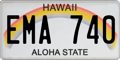 HI license plate EMA740