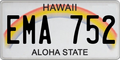 HI license plate EMA752