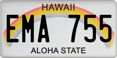 HI license plate EMA755