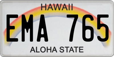 HI license plate EMA765