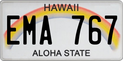 HI license plate EMA767