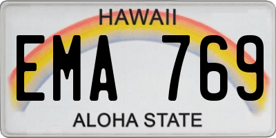 HI license plate EMA769