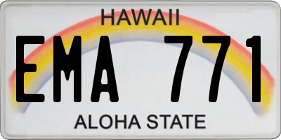 HI license plate EMA771