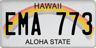 HI license plate EMA773