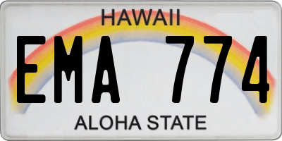 HI license plate EMA774