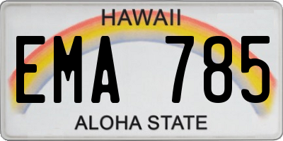 HI license plate EMA785