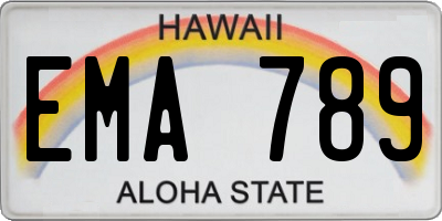 HI license plate EMA789