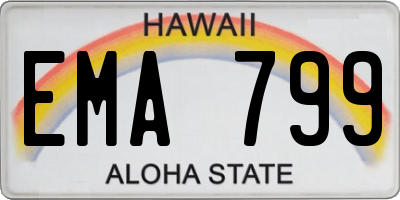 HI license plate EMA799