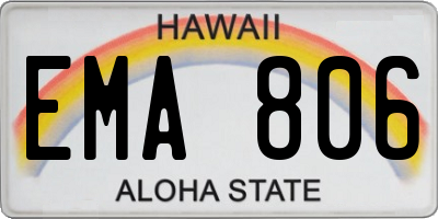 HI license plate EMA806
