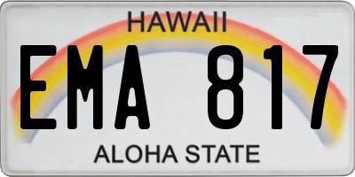 HI license plate EMA817