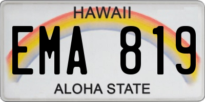 HI license plate EMA819