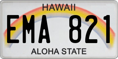 HI license plate EMA821