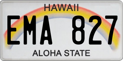 HI license plate EMA827