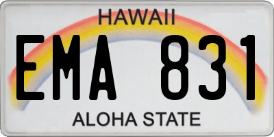 HI license plate EMA831