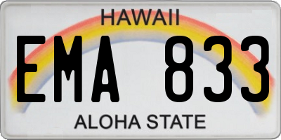 HI license plate EMA833