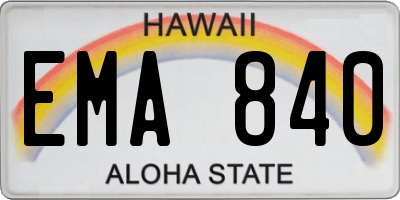 HI license plate EMA840