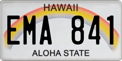 HI license plate EMA841