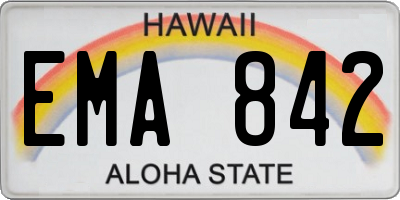 HI license plate EMA842