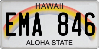 HI license plate EMA846
