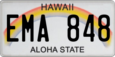 HI license plate EMA848