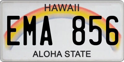HI license plate EMA856