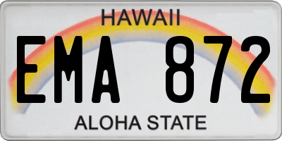 HI license plate EMA872