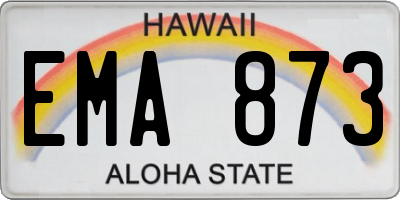HI license plate EMA873