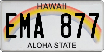 HI license plate EMA877