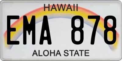 HI license plate EMA878