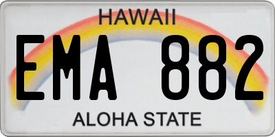 HI license plate EMA882
