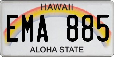 HI license plate EMA885