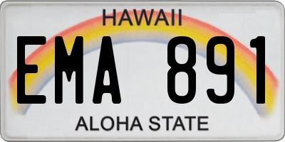 HI license plate EMA891