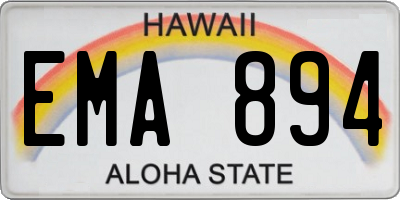 HI license plate EMA894