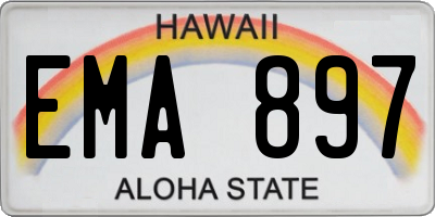 HI license plate EMA897
