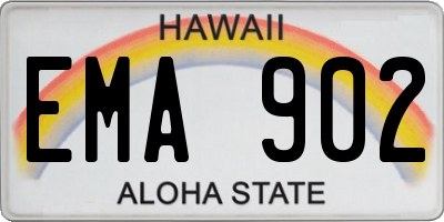 HI license plate EMA902