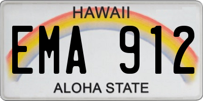HI license plate EMA912