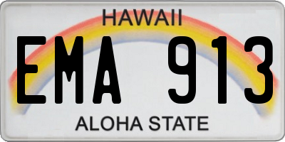 HI license plate EMA913