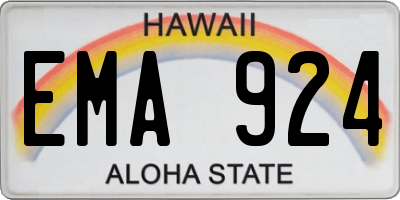HI license plate EMA924