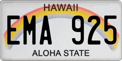 HI license plate EMA925