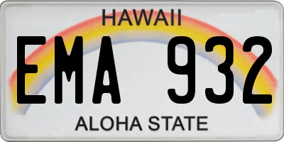 HI license plate EMA932