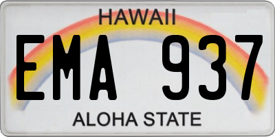 HI license plate EMA937