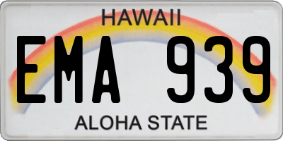 HI license plate EMA939