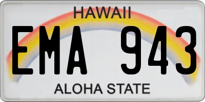 HI license plate EMA943