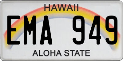 HI license plate EMA949