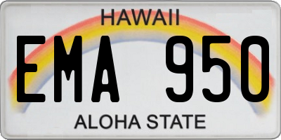 HI license plate EMA950