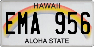 HI license plate EMA956