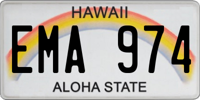 HI license plate EMA974
