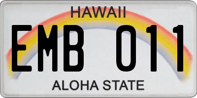 HI license plate EMB011