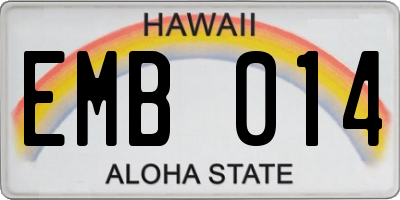 HI license plate EMB014