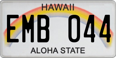 HI license plate EMB044